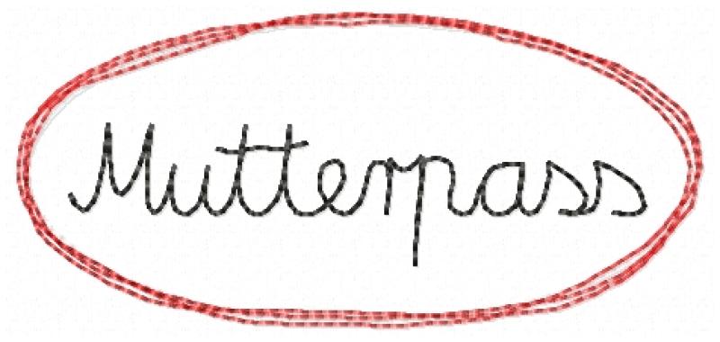 Stickdatei Doodle-Rahmen Mutterpass für 10x10cm Stickrahmen - Applikation - Aufnäher S073